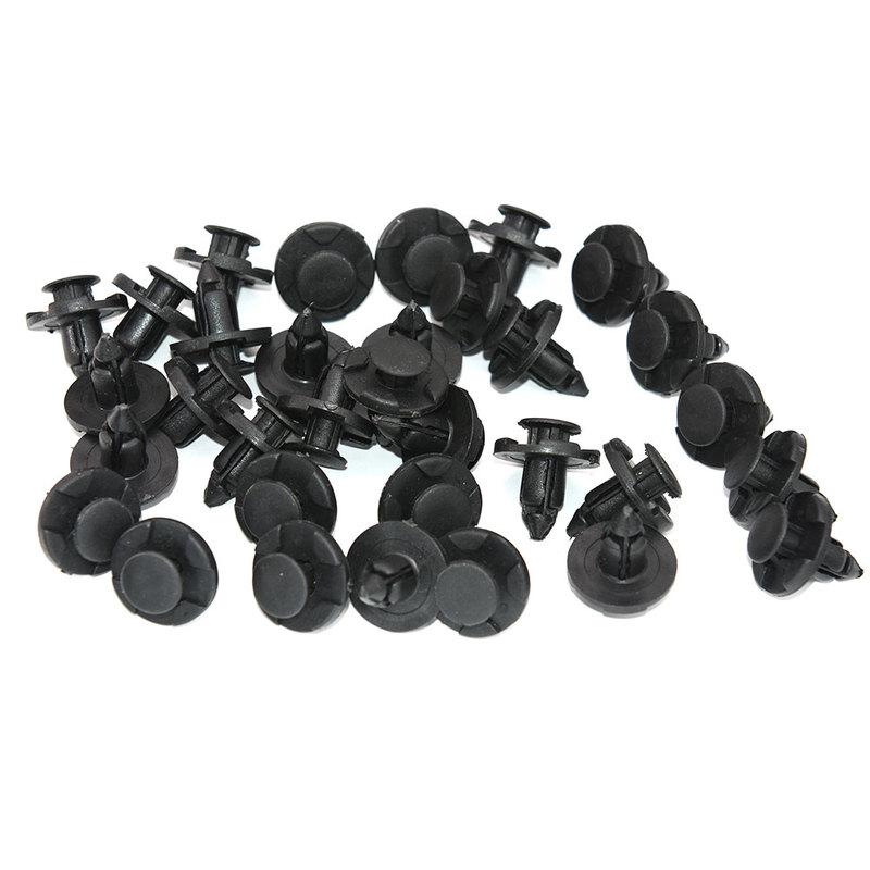 ZMFJH 50PCS 8mm Diameter Car Bumper Black Vehicle Door Panel Fender Liner Clips Retainer Plastic Auto Fasteners Rivets Clip