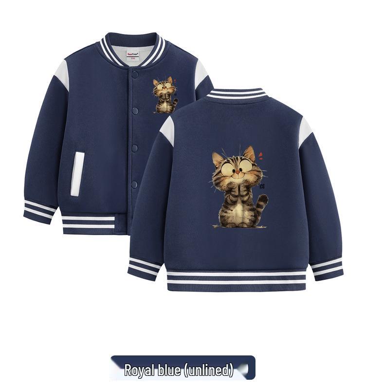 Children's Autumn Baseball Jacket - Velvet Lined, Thickened for Boys & Girls 2026 Winter Style.