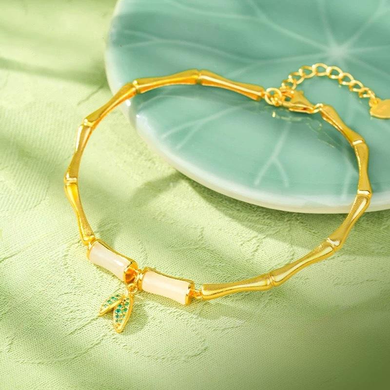 The New Model Has Your Bamboo Enough Bracelet for Women's Niche Light Luxury Fashion Versatile Design Bamboo Bracelet