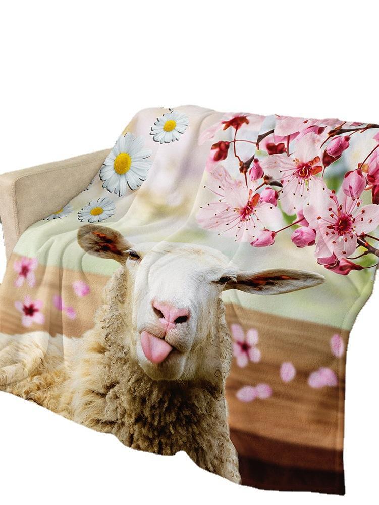 Flannel Pastoral Animal Horse Blanket Crystal Fleece Blanket Spring and Autumn