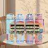 1PC Vintage 1976 Cassette Tape Print 750ml Color Plastic Sports Water Bottle Leakproof Flip Straw Lid Suitable for Sports Office Home Use