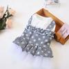 Spring Summer Pet Skirt for Small Dogs Teddy Grid Pettiskirt Dress Puppy Costume Fashion Pet Clothing