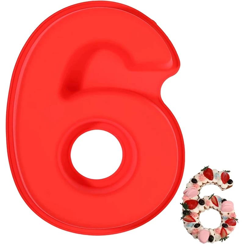 10 Zoll 0-9 Zahlenform Kuchenform Digitale Form 3D DIY Fondant Schokoladenformen Silikon Kuchenform Kuchen Dekorationswerkzeuge