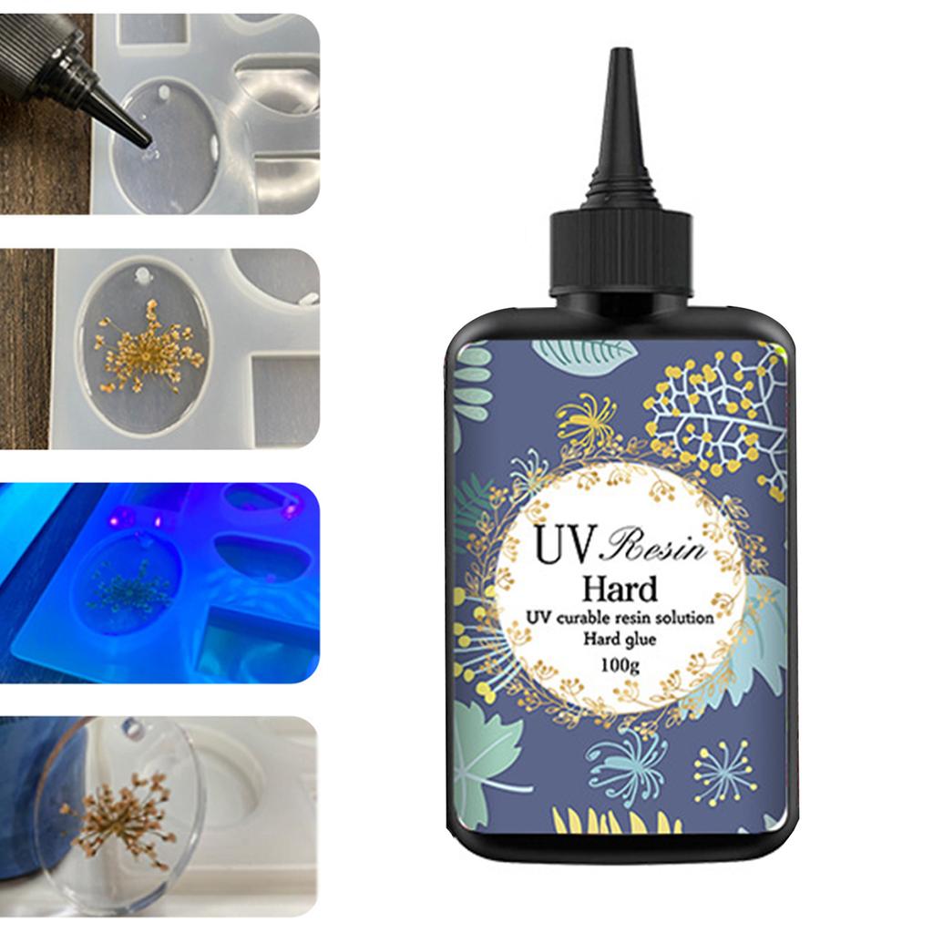 100ml Low Odor UV Resin Glues for Indoor Use Fast Curing High Transparency Safe Fast Curing Epoxy for Nighttime Crafting
