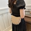 New Temperament Metal Chain Bag  Air-eye One-shoulder Crossbody Bag, Fashionable   Cool and Personalized French Saddle Bag
