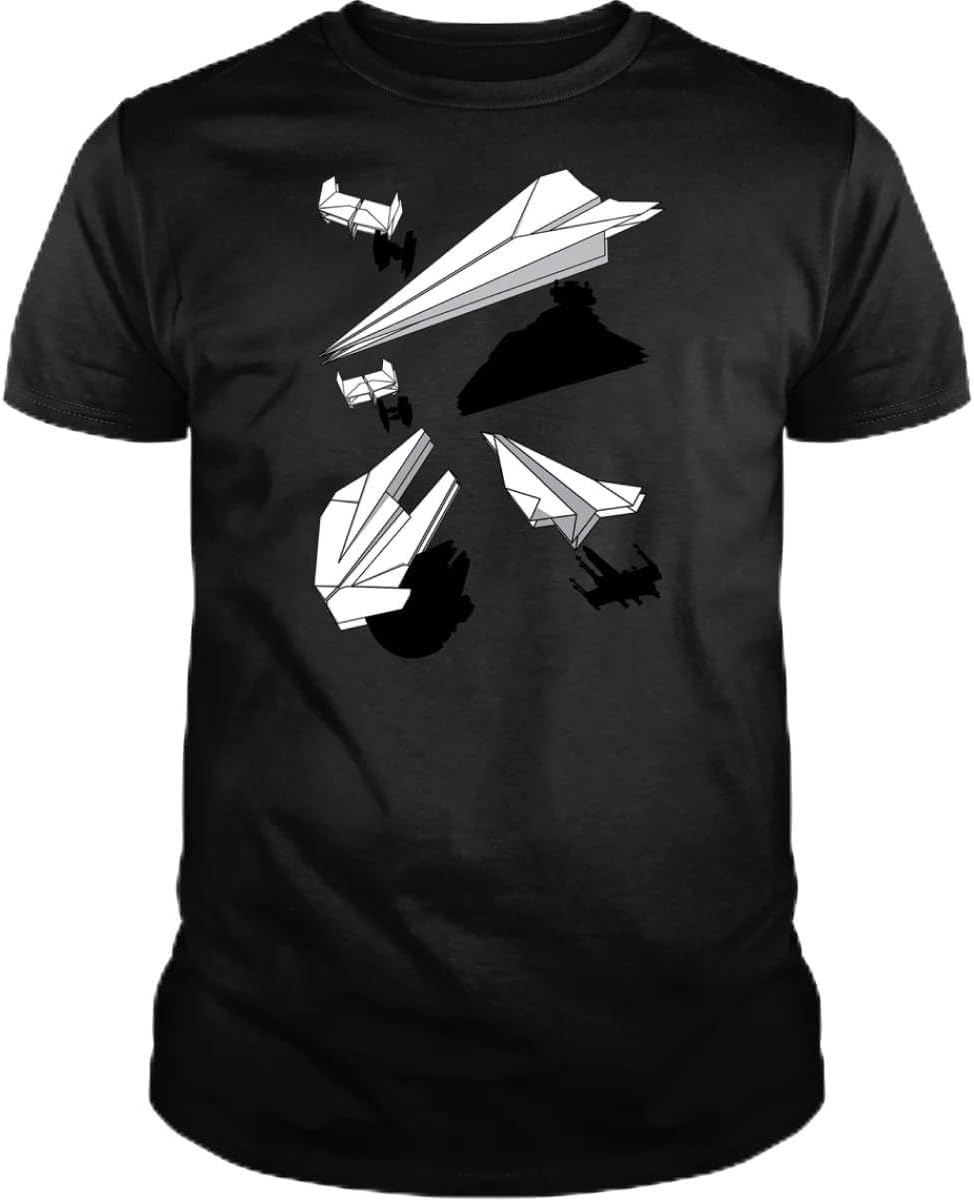 Paper Wars T Shirt - Paper Ships Star Falcon Cotton Shirt for Mens & Womens - Short Sleeve Crew Neck Soft Fitted Tees S разноцветный