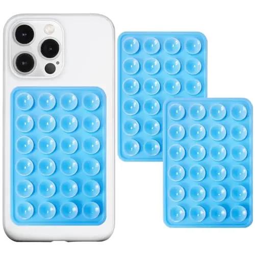 2pcs Phone Holder Silicone Suction Phone Case Installation Anti Slip Adhesive Phone Grip Powerful Grip for Selfies and Videos