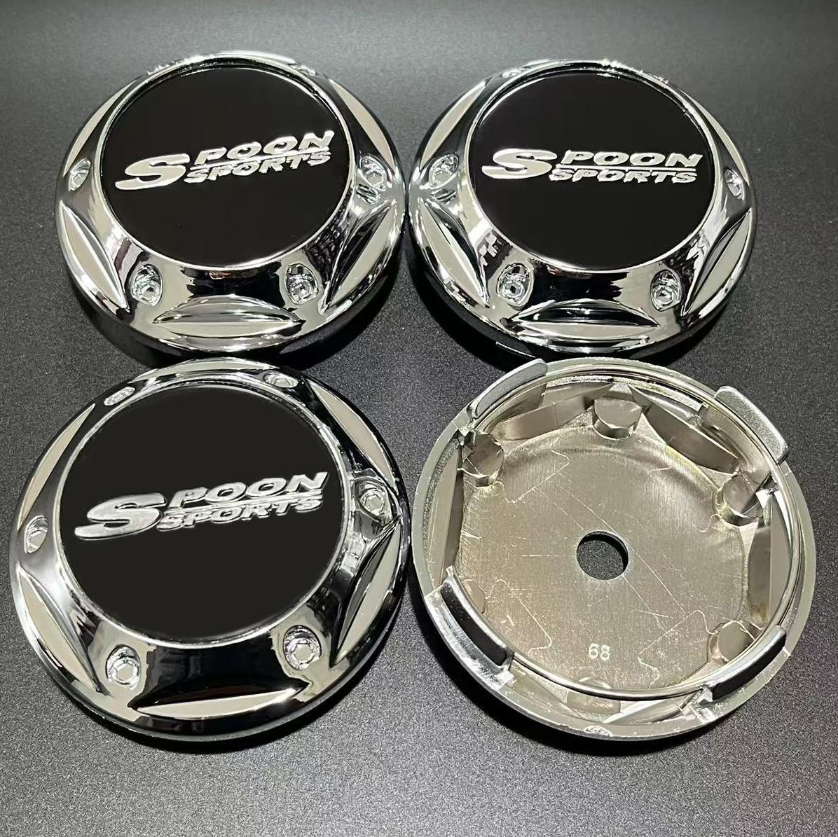 

4PCS Sports Version 68MM Diameter ABS Resin Wheel Center Hub Caps, Wheel Dust Covers, Tire Center Badge Covers, Car Wheel