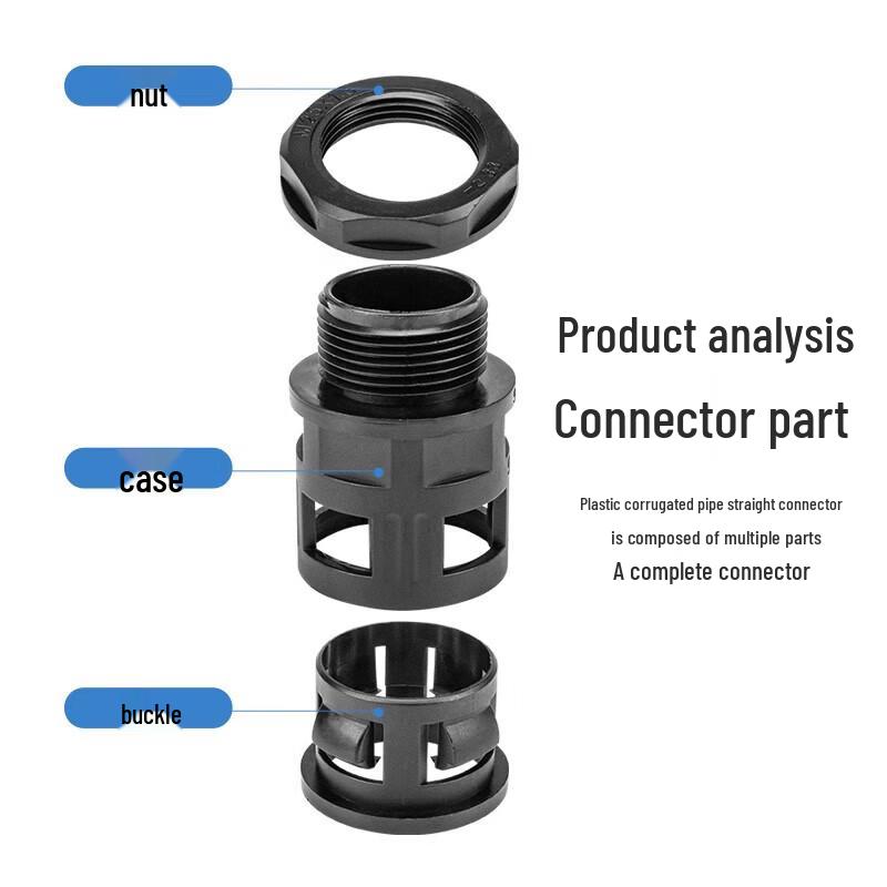 KUICC PA Nylon Corrugated Conduit Metric External Thread Connector