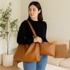 Lightweight Women Tote Bag Large Capacity PU Leather Bag Solid Color Shoulder Bag  Casual Wear