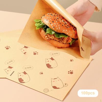 100Pcs Bäckerei Taschen Pergament Papier Behandeln Lebensmittel Wraps Restaurant Tasche Kleine für