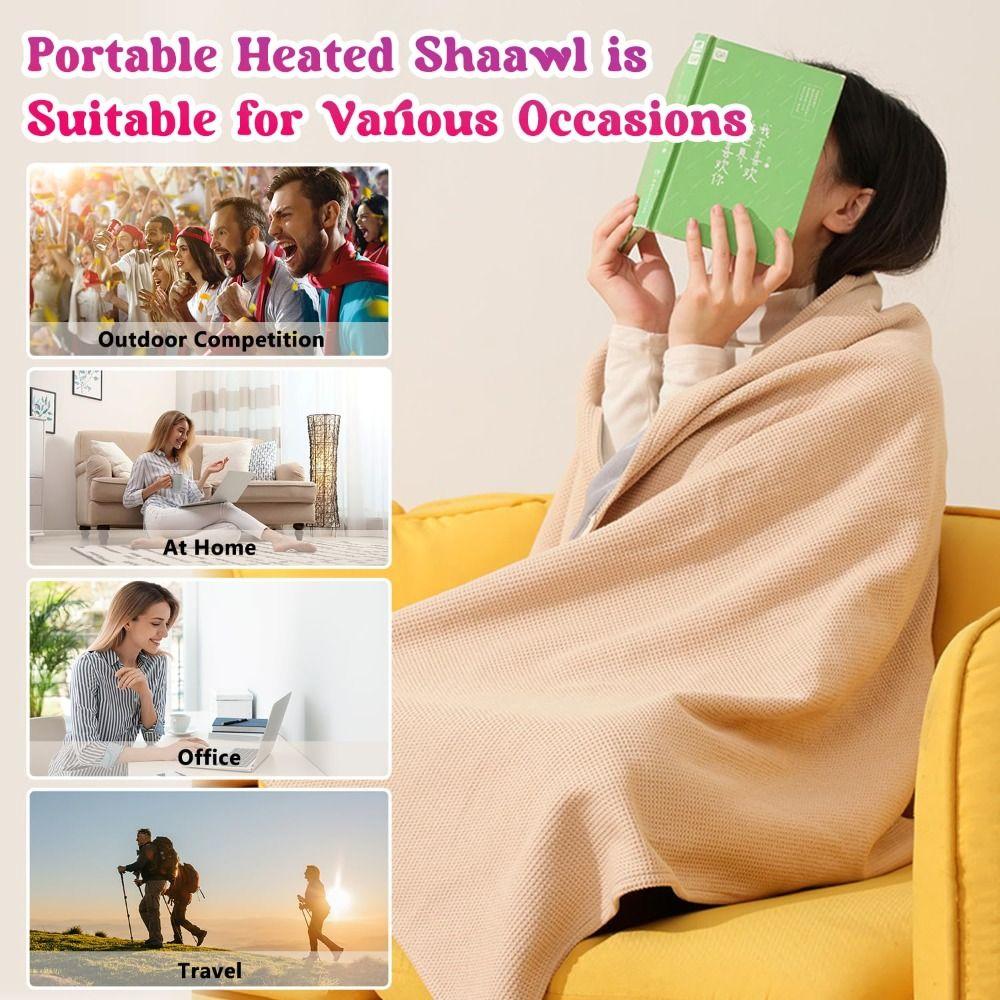 Wearable Shawl Blanket Washable Heating Lap Blanket Household Heating Cloak for Winter