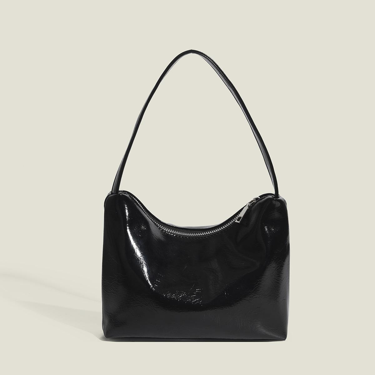 Сумка Niche Design Underarm Bag Instagram Fashion Маленькая женская простая серебряная сумка через плечо чёрный