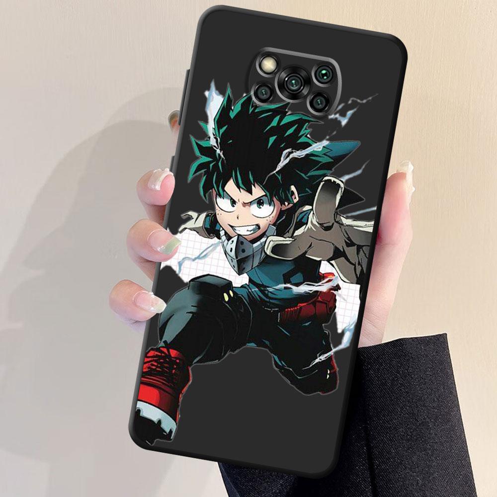 Anime My Hero Academia Case for Xiaomi Poco F4 F1 M4 5G X4 X3 Pro F3 GT X3 NFC M3 C40 F3 GT X4 NFC X4 Pro Matte Black Coque