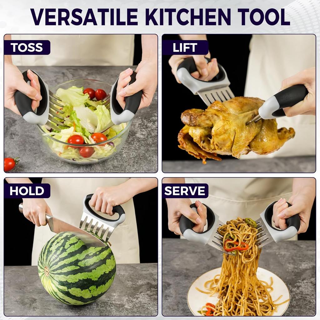 2 Pcs Meat Shredder Claws with Ultra-Sharp Blades for Shredding Meat Handle Chicken Shredder Turkey Lifters BBQ Grilling Gifts