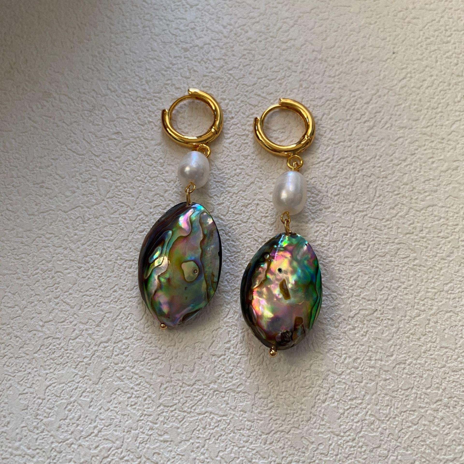 

Серьги-пряжки с кисточками из ракушек и масляной живописи в стиле ветра, французские литературные и художественные, литературные и ретро-серьги с высоким чувством стиля