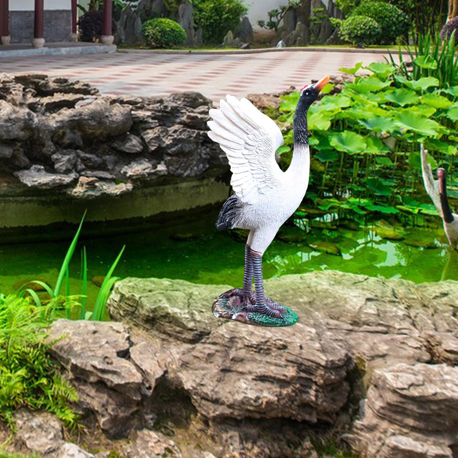 

Садовая статуя, фигурка животного, журавль, скульптуры для двора, художественное ремесло, новинка, миниатюрные статуи птиц для