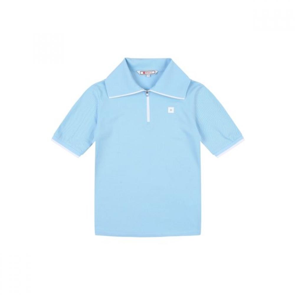 ONOFF Женская футболка с воротником-стойкой и молнией до середины S Of9503la Синяя BLUE/34