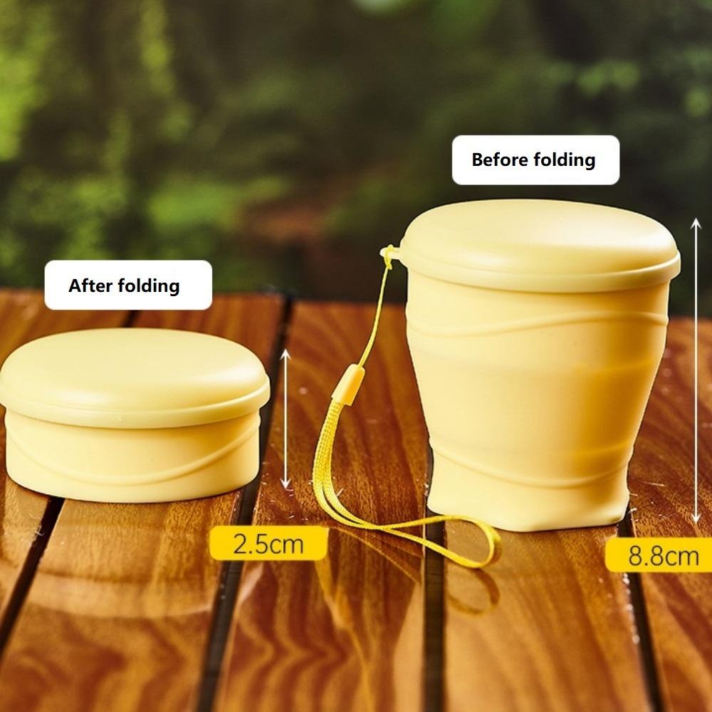 180ml faltbarer Wasserbecher, faltbarer Reisebecher aus Silikon - faltbarer Campingbecher aus Silikon mit Deckel - geeignet für Reisen, Camping,