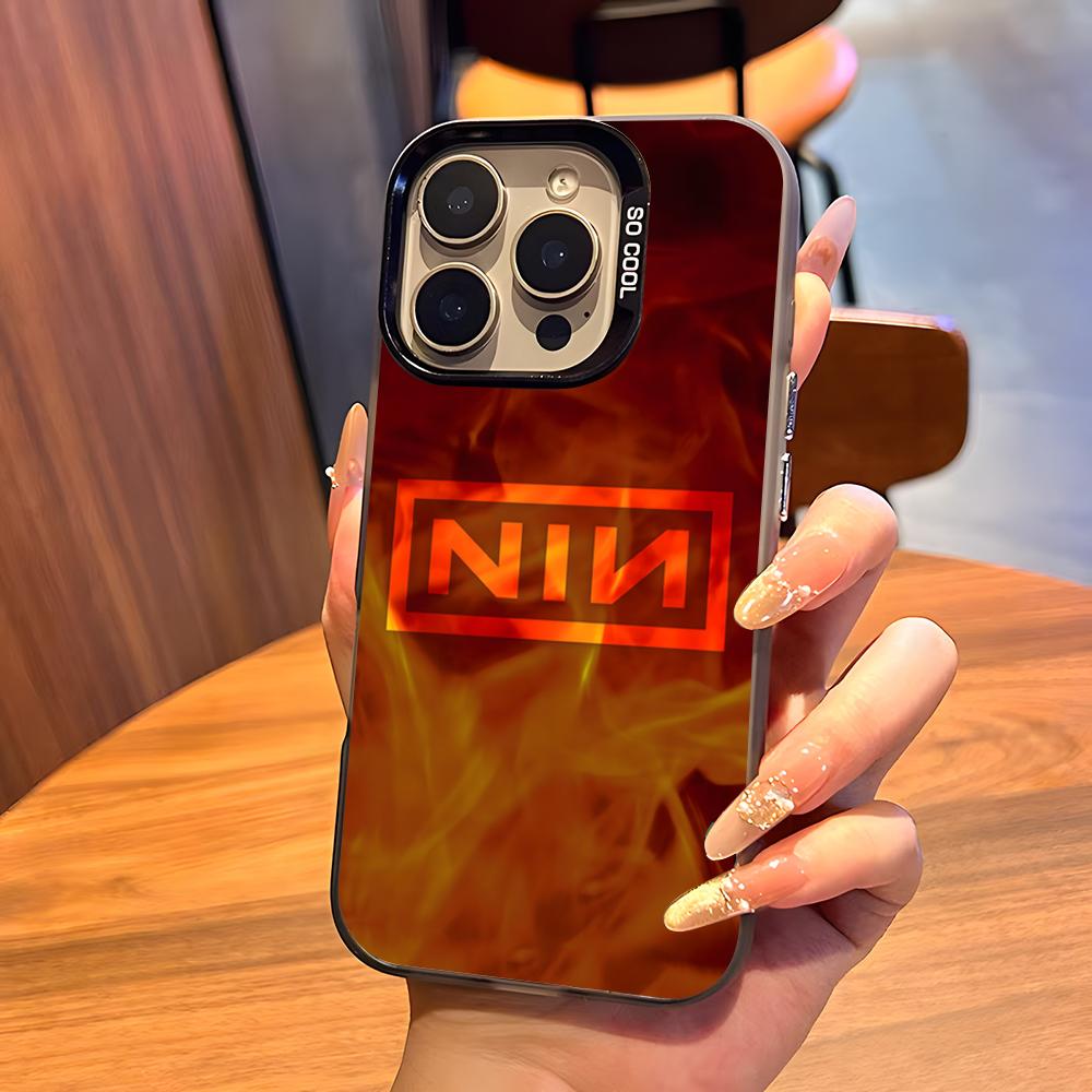 Band Nine I-Inch N-Nails Phone Case For IPhone17 Air 16 15 14 Plus 13 12 11 Pro 7 8 XS Max XR Silver Black Bumper Case