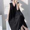 Retro style floral nightdress with chest pad women's summer thin anti-bumping loose large size can be worn outside loungewear skirt