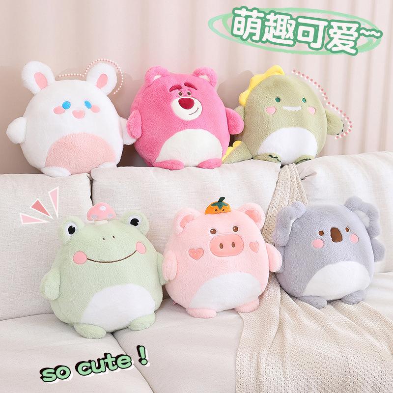 Cartoon Animal Pillow Blanket Pig Thing Smoothly Pillow Three-In-One Air Conditioner Blanket Office Dinosaur Koala Waist Cushion