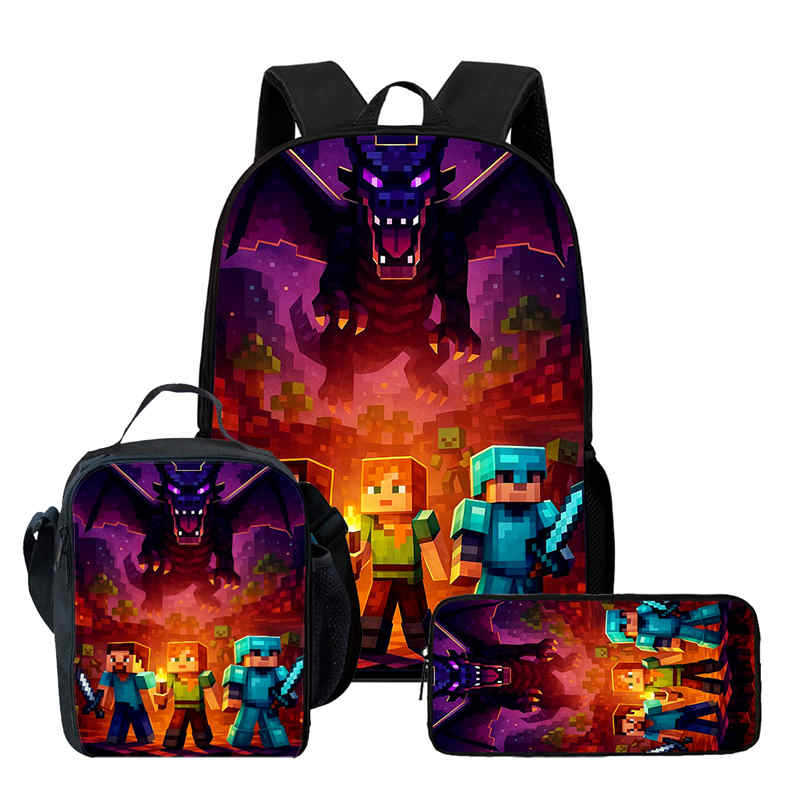 Minecraft Printed Backpack Children'S Elementary School Bag