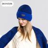 Hat Gloves Scarf Three-piece Men's Winter Outdoor Fleece Warm Ear Protection Knitted Wool Hat Women's
