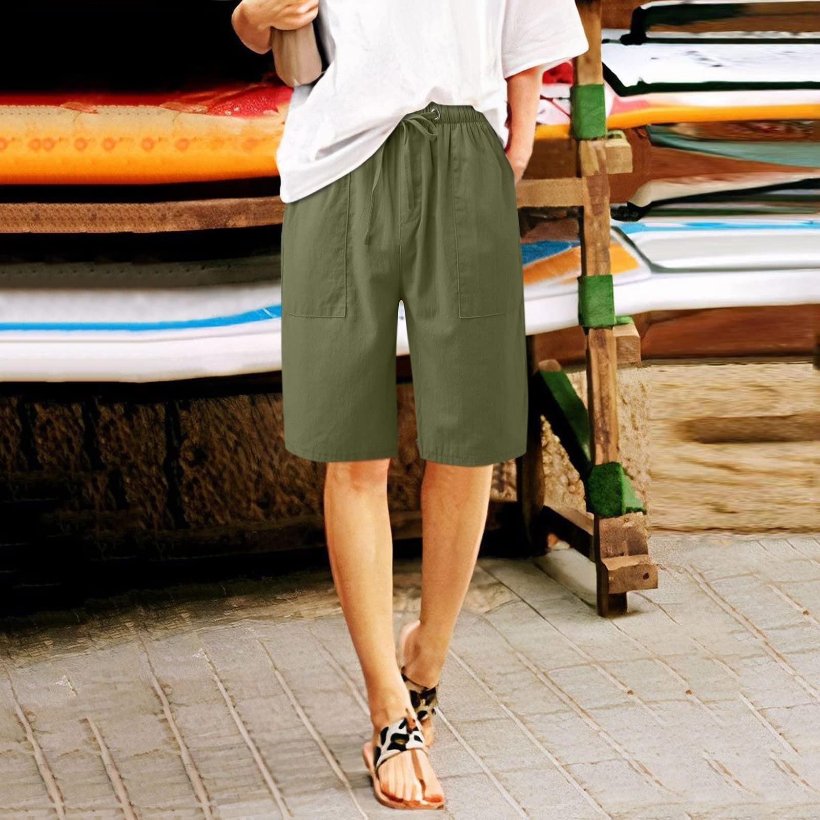 

Женские хлопковые и льняные брюки с эластичной резинкой на талии, удобные карманы и двухсекционные брюки с ремешком на шнурке XL