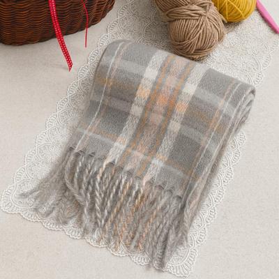 Écharpe Point Motif Gris Style – Sophistication Classique & Chaleur Suprême