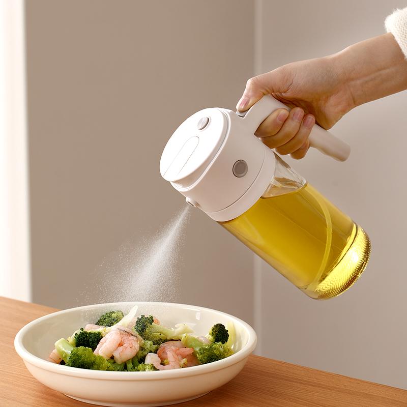 550ml Olive Oil Dispenser 2 in 1 Oil Sprayer for Cooking Glass Oil Spray Bottle Oil Dispenser and Oil Sprayer Kitchen Gadgets