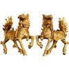 Fire Ornament Full Copper Male and Female Pair Crystal Kirin Home Entrance Office Small Decorative Divine Beast Auspicious