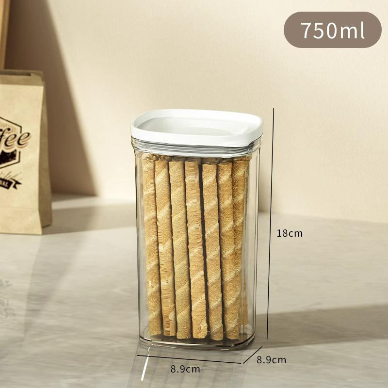 Transparent Airtight Storage Jars for Tea, Grains, and Cereals - Moisture-Proof, Food-Grade Kitchen Containers.