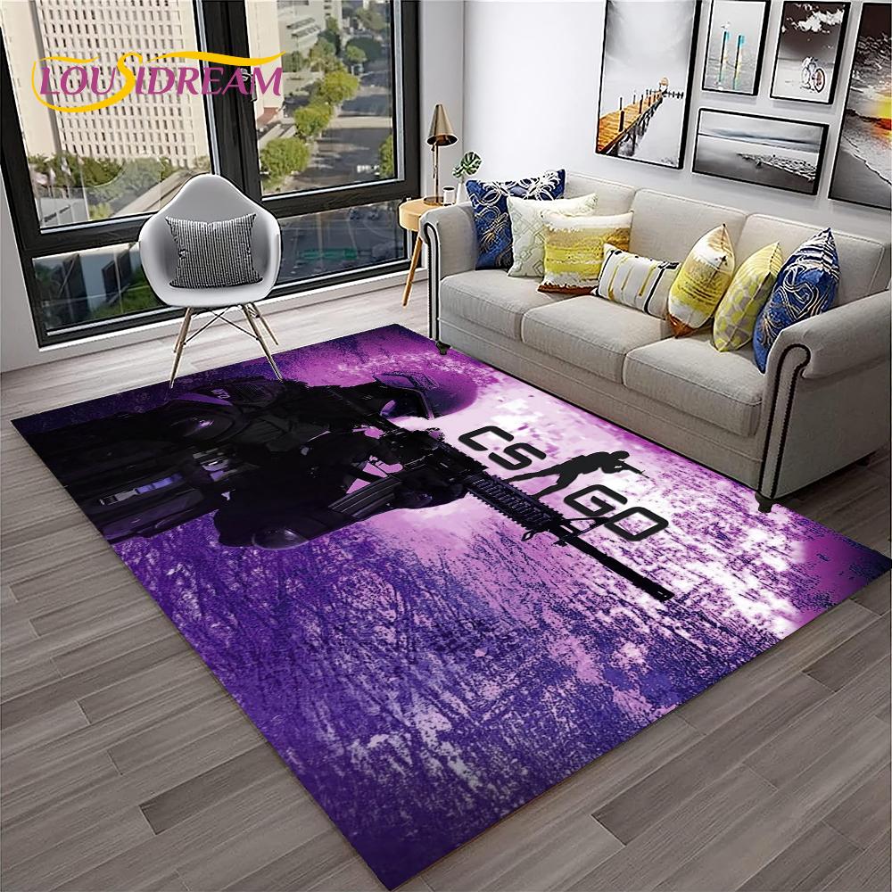 3D CS GO Game,Counter Strike Gamer Carpet Rug for Home Living Room Bedroom Sofa Doormat Decor,kids Area Rug Non-slip Floor Mat