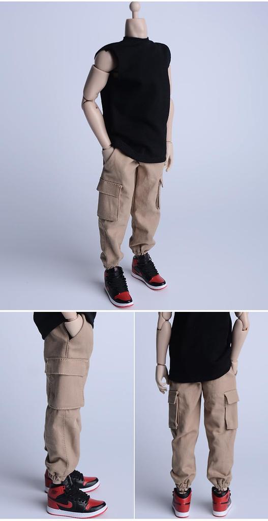 scale American style loose doll wear figure casual pants not Khaki 1/6 pants, (body, head, shoes, etc. included)