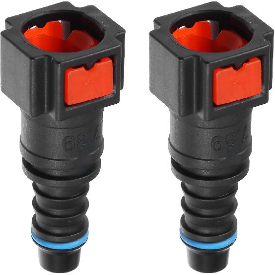 

Car Fuel Line Hose Quick Release Connector Straight 5/16 7.89mm SAE to 1/4 6mm Disconnect Hose Plastic Red (Set of 2) 5/16 -5/16