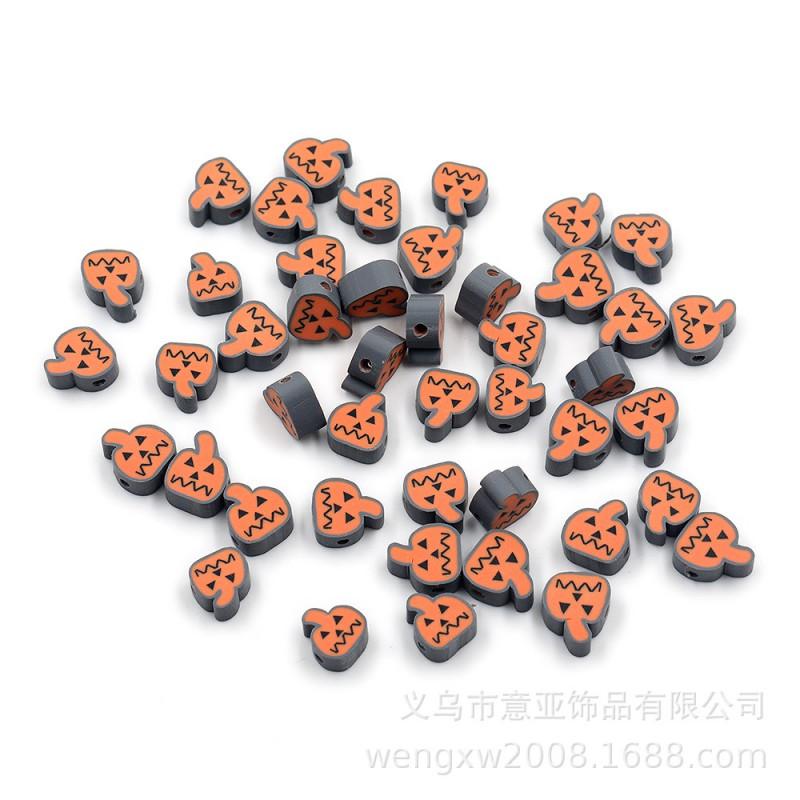 Halloween Polymer Clay Beads Spooky Skull Pumpkin Ghost Spacer DIY Jewelry Making 10mm 1000pcs