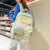 Schoolbag Korean ins new contrasting color backpack college style junior high school student large capacity backpack female dopamine backpack
