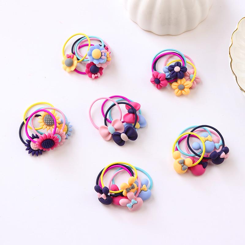 Kleines Mädchen Mädchen Koreanische Kinder Gummiband Haarband Hohes elastisches Kopfseil Macaron Kopfschmuck Großhandel Schleife