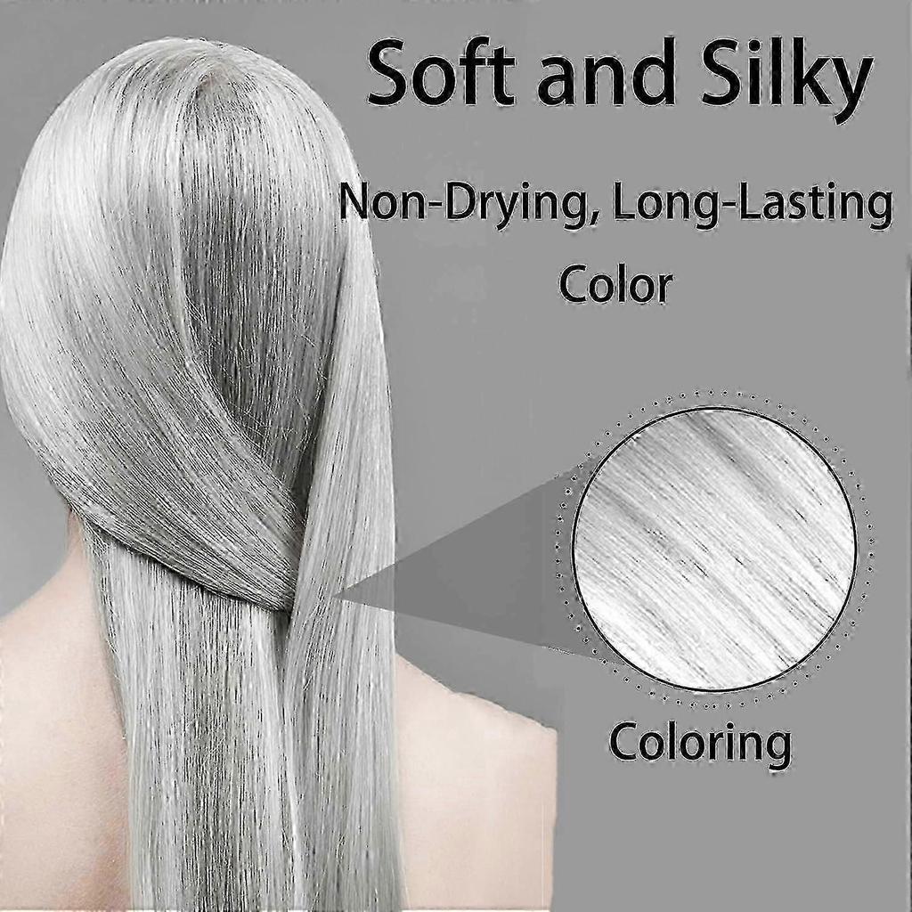 26-27 Sofortige Silber Grau Haarfarbe, Silber Grau Natürliche Haarfarbe Creme, Unisex Haarfarbe, Silber Haarfarbe für Dunkles Haar
