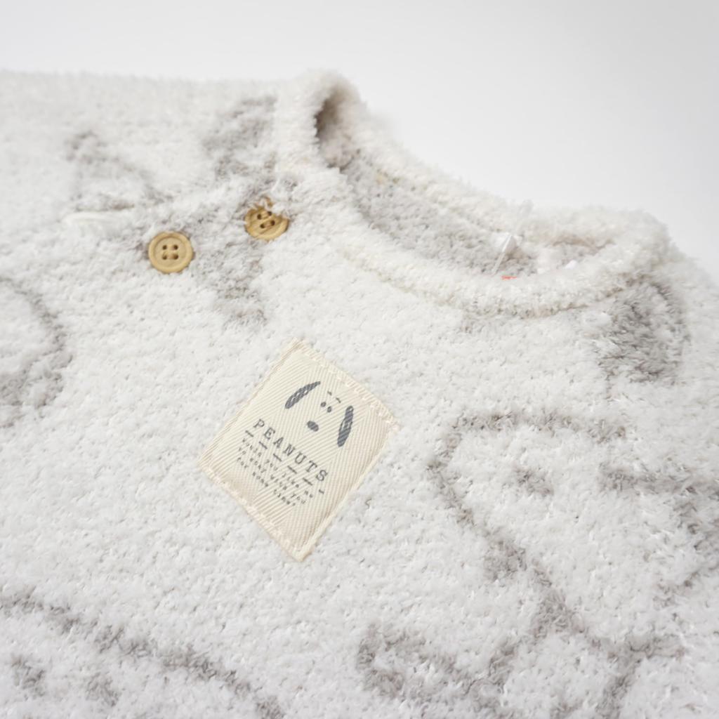 Newborn All Snoopy Newborn All Fluffy Molle Knit Open Front Dress Coverall Baby [Peanuts] Two-Way Two-Way 50-70