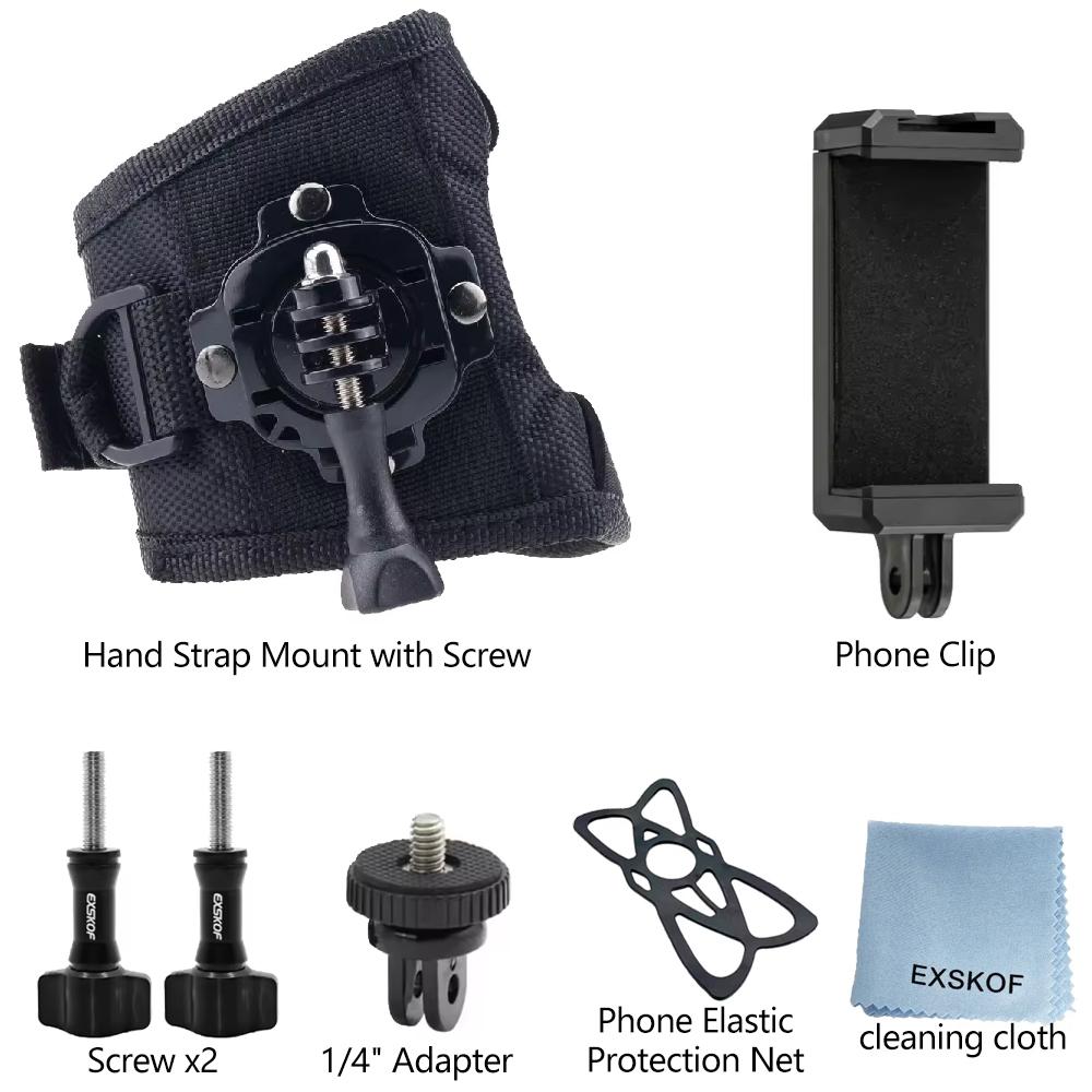 360 Degree Rotation Hand Strap Mount Glove Wrist Holder for GoPro Hero 13 12 11 10 9 AKASO SJCAM Insta360 DJI OSMO Action Camera