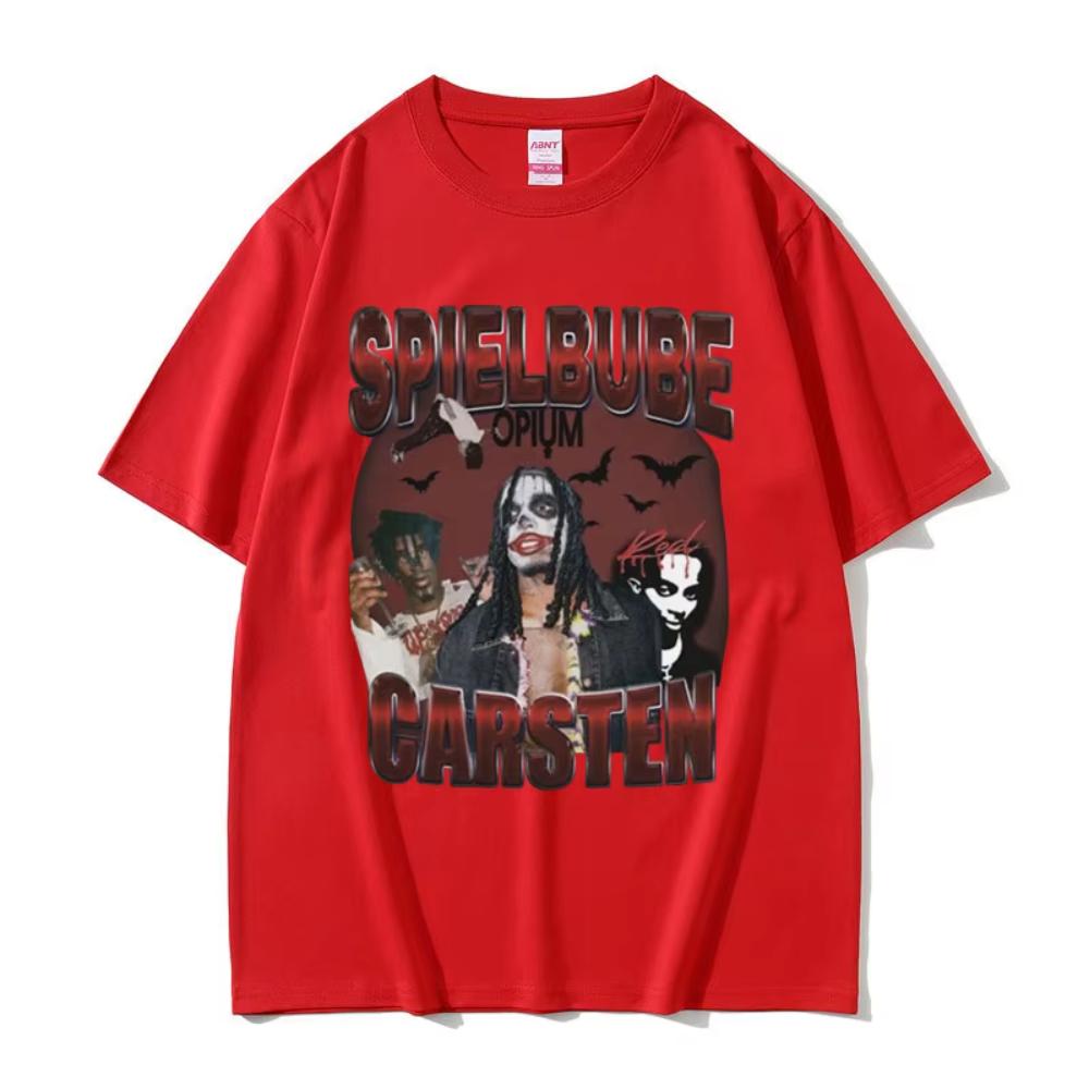 Rapper Playboi Carti Spiel Bube Carsten Grafické tričko Opium Tričko s potiskem Whole Lotta Red Pánské Vintage Hip Hop Oversize trička