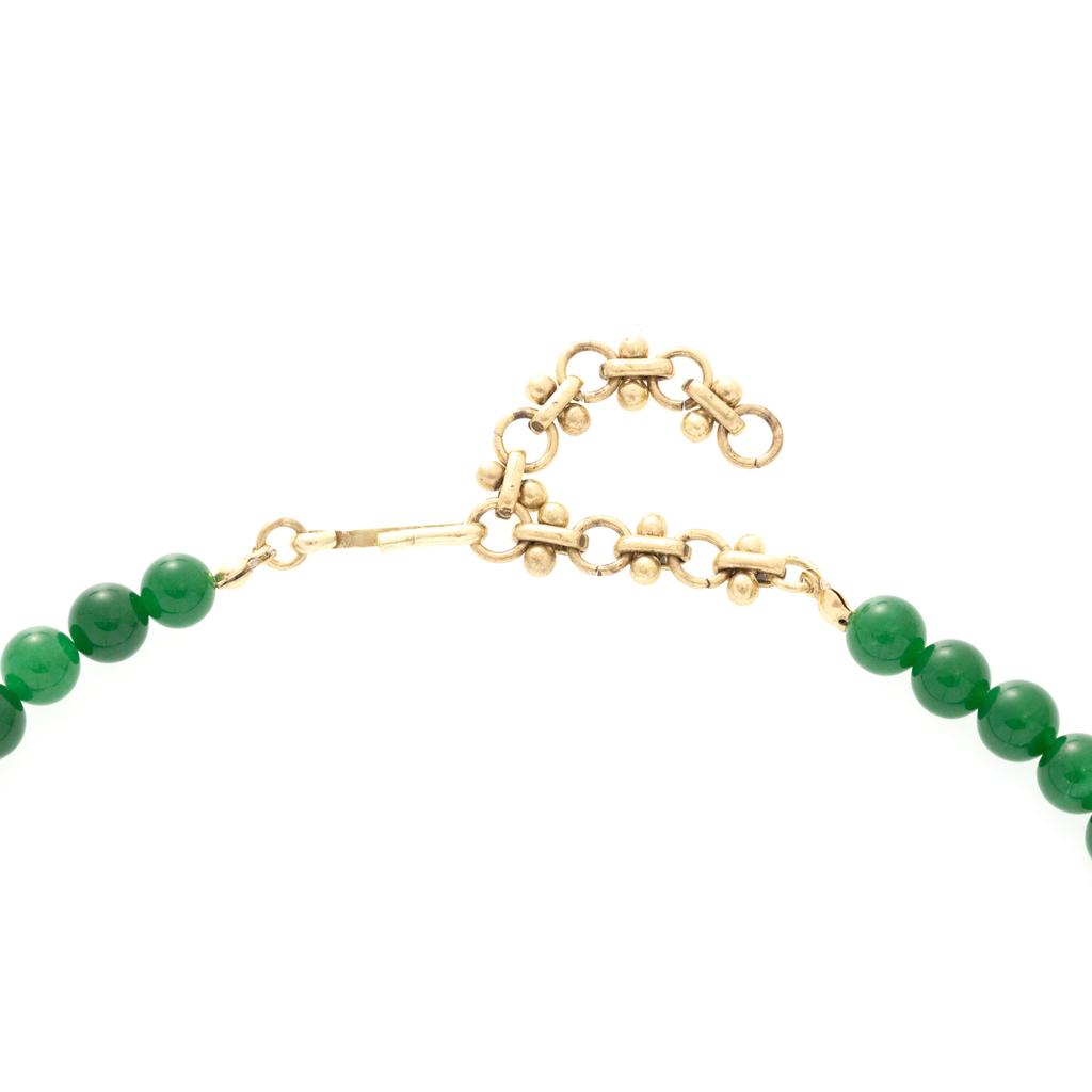 National Style Universal Buckle Greenstone Necklace Women'S High-End Accessories Light Luxury Niche White Autumn And Winter 25 Winter New