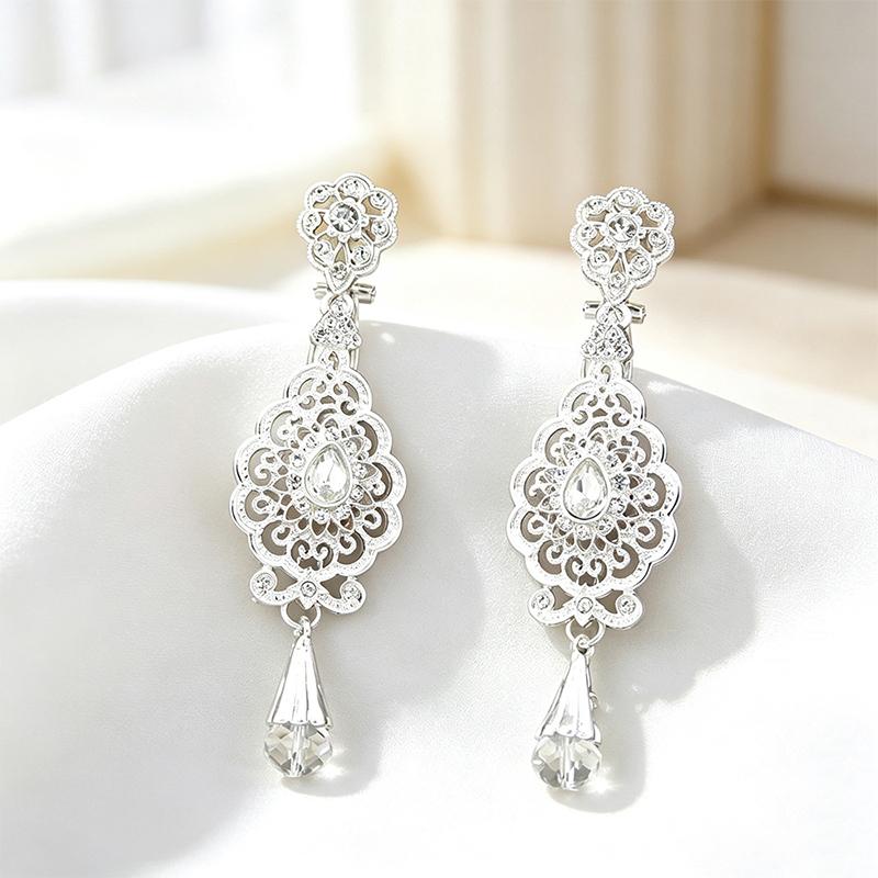 1Pair Arab Earrings Elegant Moroccan Style For Women Gold Plated Multicolor Rhinestones Drop Wedding Jewelry Valentines Gift