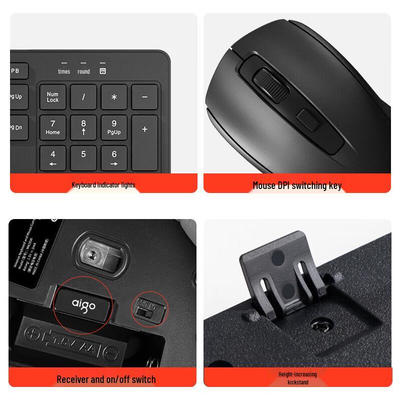aigo MK1806 Wireless Ergonomic Keyboard and Mouse Set