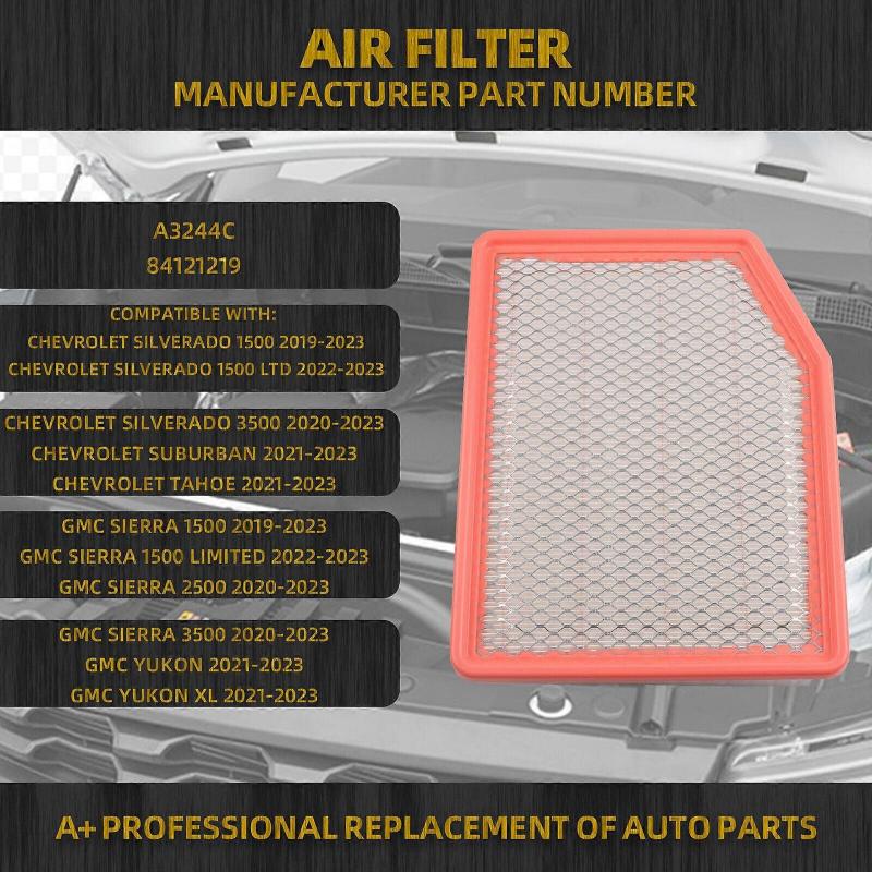 1pcs  Engine Air Filter Fits For Chevy Silverado GMC Sierra 2019-2023 A3244C 84121219