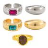 Alloy Toe Rings, Adjustable with Colored Gemstones Decor, Comfortable Non-Fading Beach Foot Jewelry, for Women Summer Accessory
