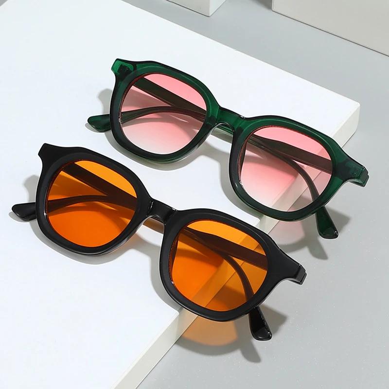 Vintage Small Square Sunglasses Women Fashion Shades Uv400 Oval Tea Gradient Lens Men Punk Sun Glasses Eil Homme