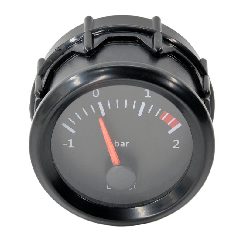 52mm Stepper Motor White LED Backlight Auto Car Boost Gauge -1~2 Bar Turbo Clock Meter Instrument